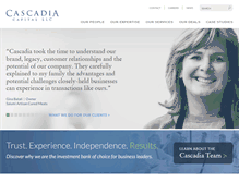 Tablet Screenshot of cascadiacapital.com